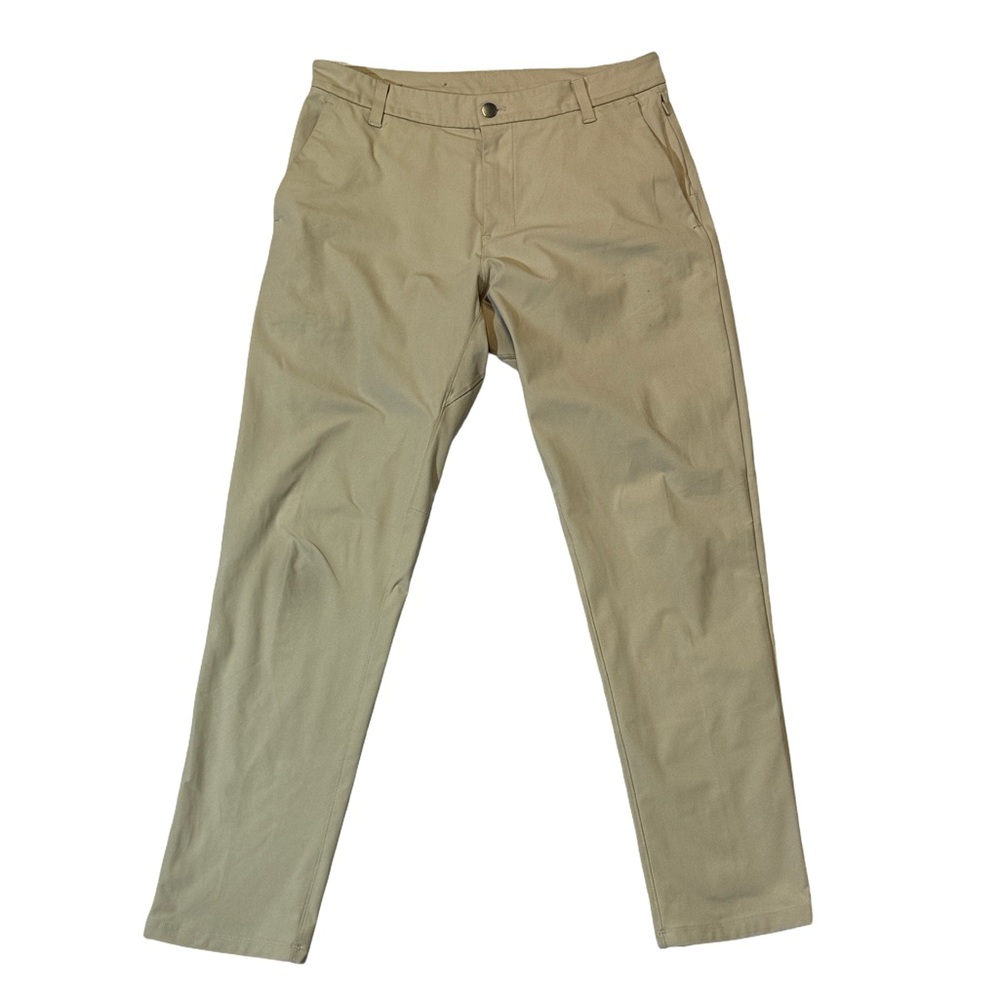 Lululemon mens 31x30 slim fit khaki tan performance chino pants READ